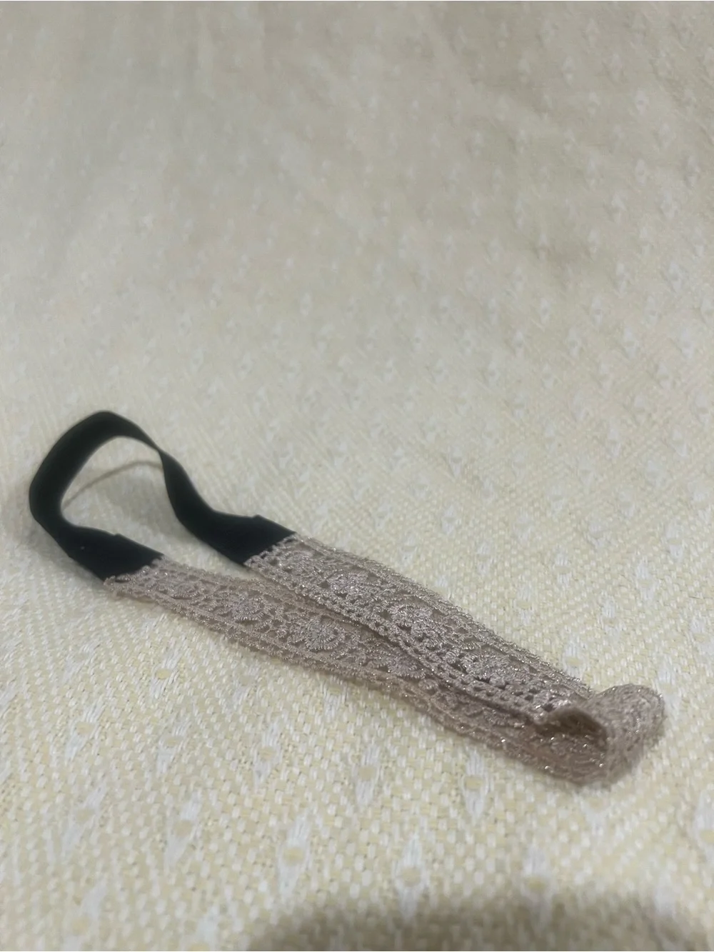 Beige Crochet Lace Wide Headband - Women Accessories